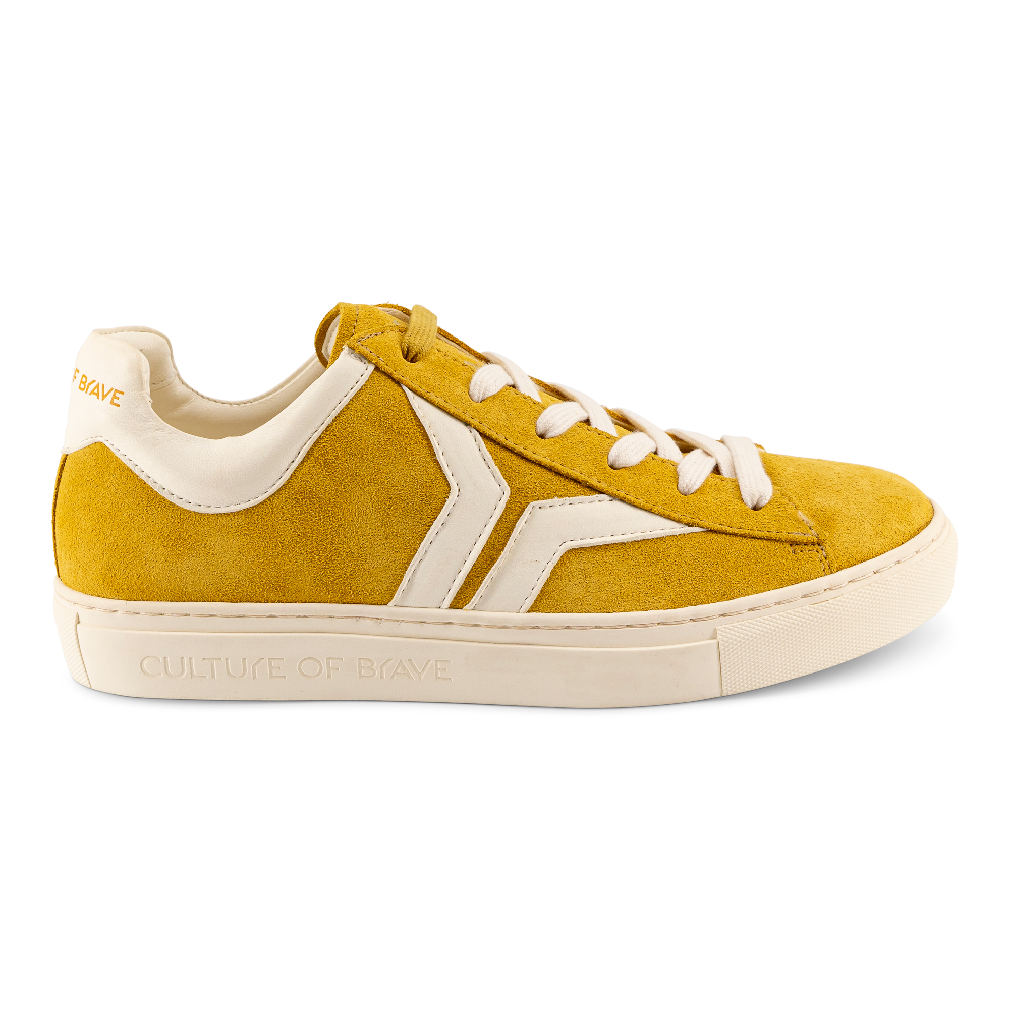 Courage Womens Low Cut Ochre Suede Leather Sneaker| Culture of Brave