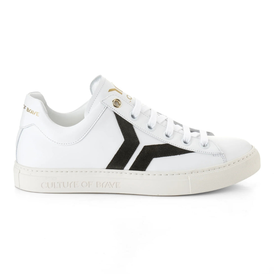 Courage Womens Low Cut White Leather Sneaker| Culture of Brave