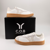 Believe Womens Sneaker in White with Ecru Wing