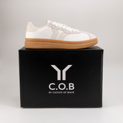 Believe Womens Sneaker in White with Ecru Wing