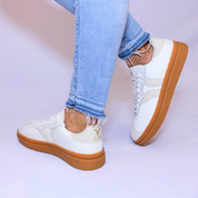 Believe Womens Sneaker in White with Ecru Wing