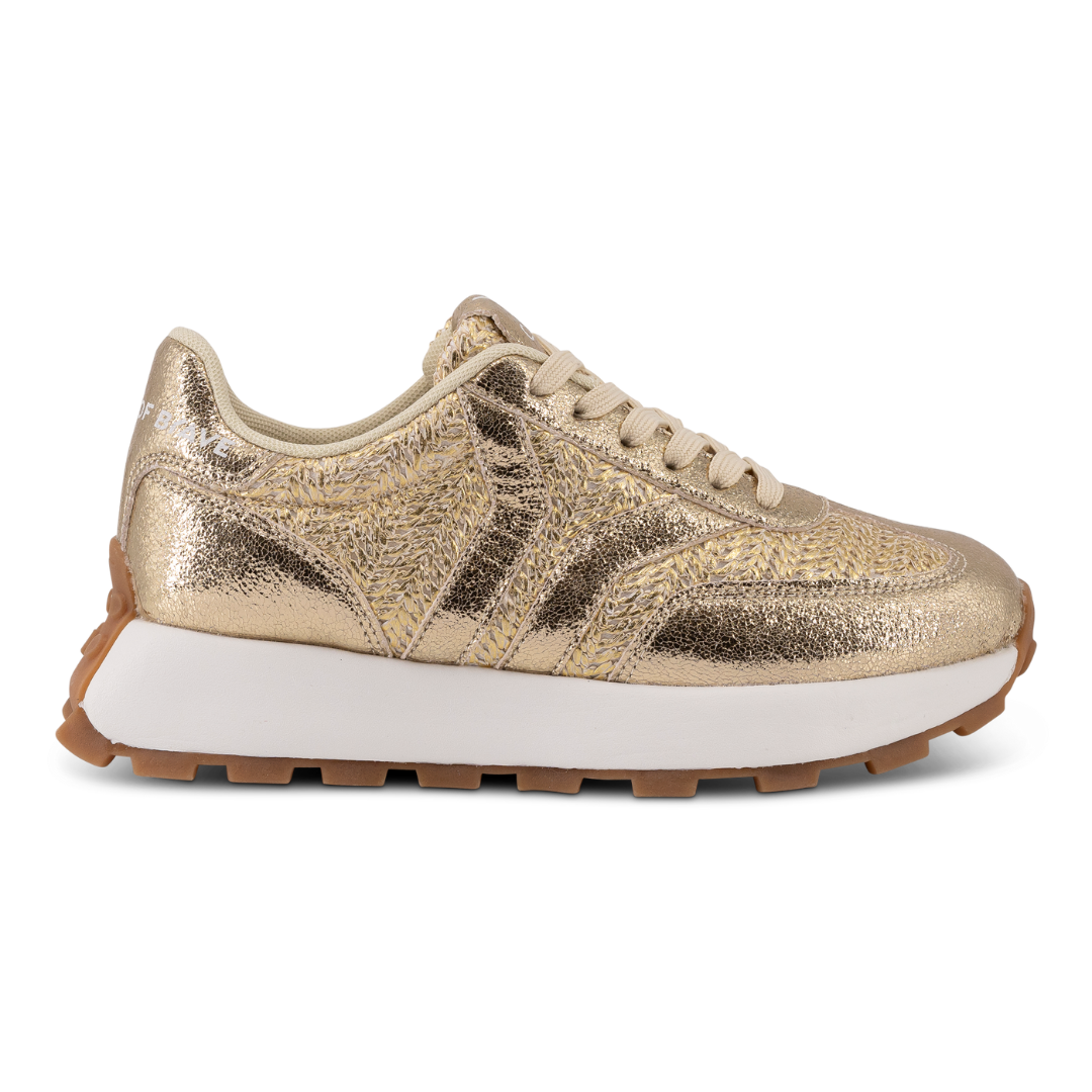 Hope Womens Sneaker in gold with gold wing