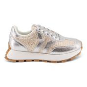 Hope Womens Sneaker in silver with silver wing