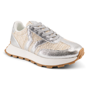 Hope Womens Sneaker in silver with silver wing