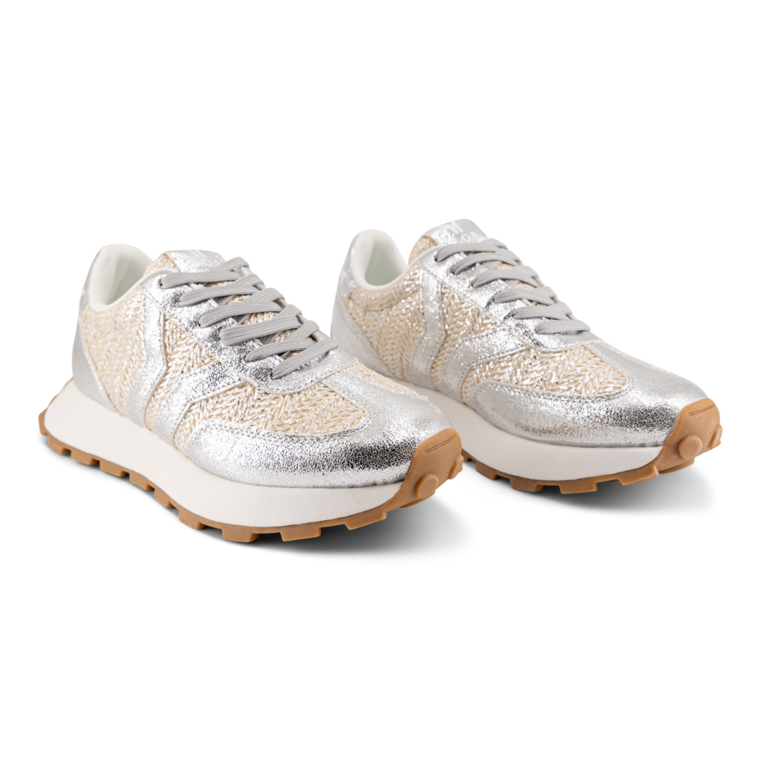 Hope Womens Sneaker in silver with silver wing