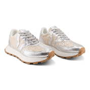 Hope Womens Sneaker in silver with silver wing