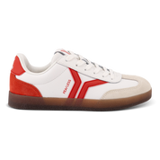 Fearless Womens Sneaker in white leather with neon flare wing