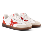 Fearless Womens Sneaker in white leather with neon flare wing