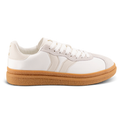 Believe Womens Sneaker in White with Ecru Wing