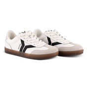 Fearless Womens Sneaker in white leather with black wing