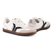 Fearless Womens Sneaker in white leather with black wing