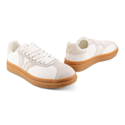 Believe Womens Sneaker in White with Ecru Wing