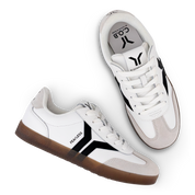 Fearless Womens Sneaker in white leather with black wing