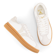 Believe Womens Sneaker in White with Ecru Wing