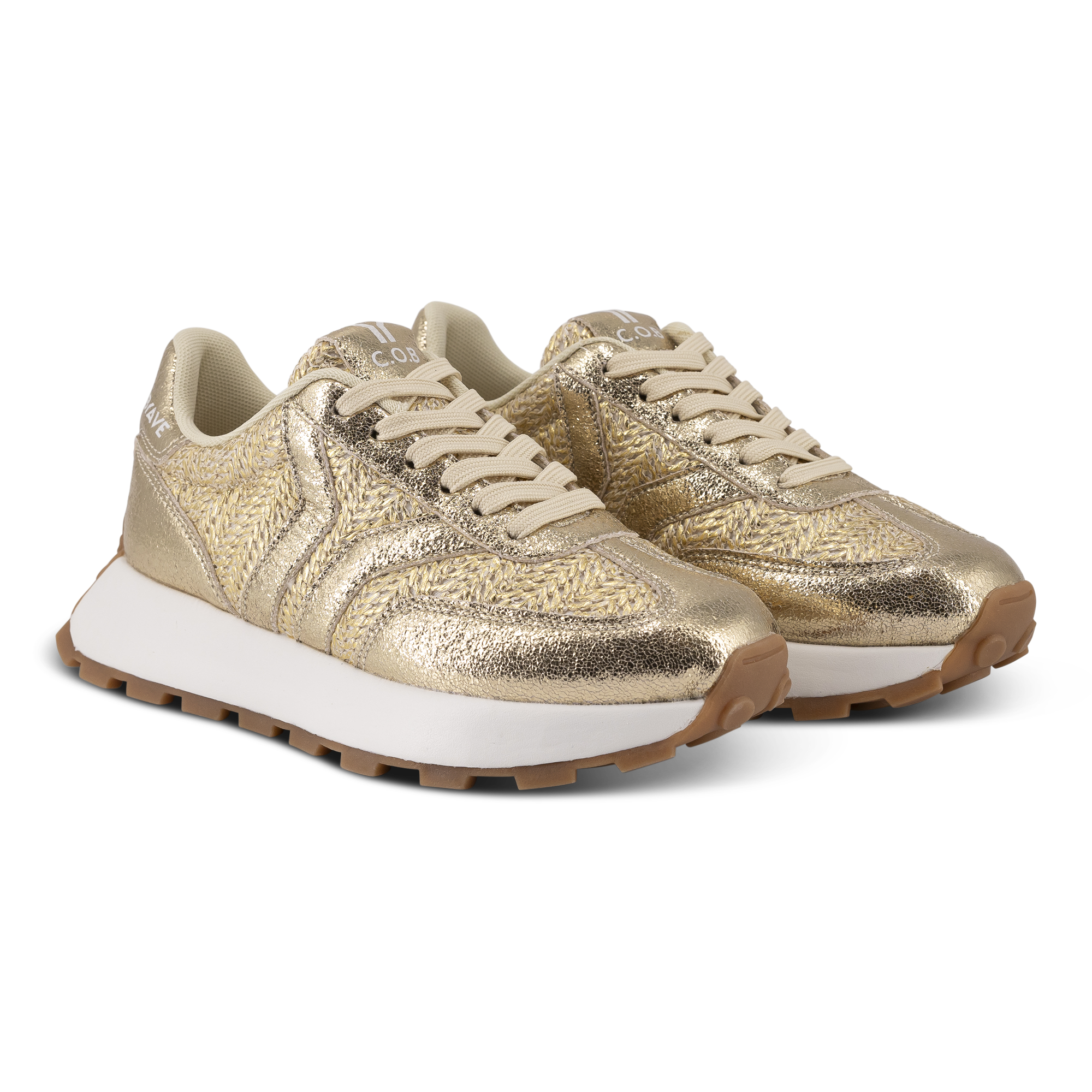 Hope Womens Sneaker in gold with gold wing