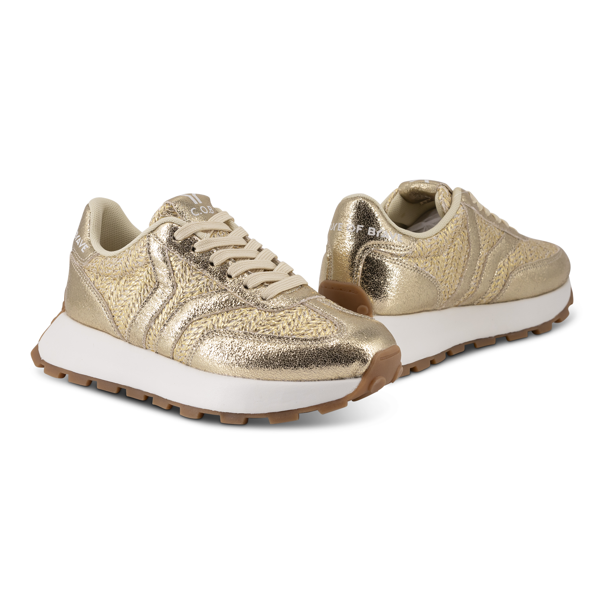 Hope Womens Sneaker in gold with gold wing