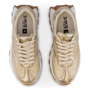 Hope Womens Sneaker in gold with gold wing