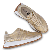 Hope Womens Sneaker in gold with gold wing