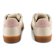 Fearless Womens Sneaker in beige leather with pink wing