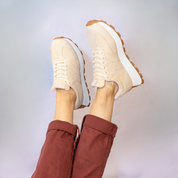 Hope Womens Sneaker in ecru with ecru wing