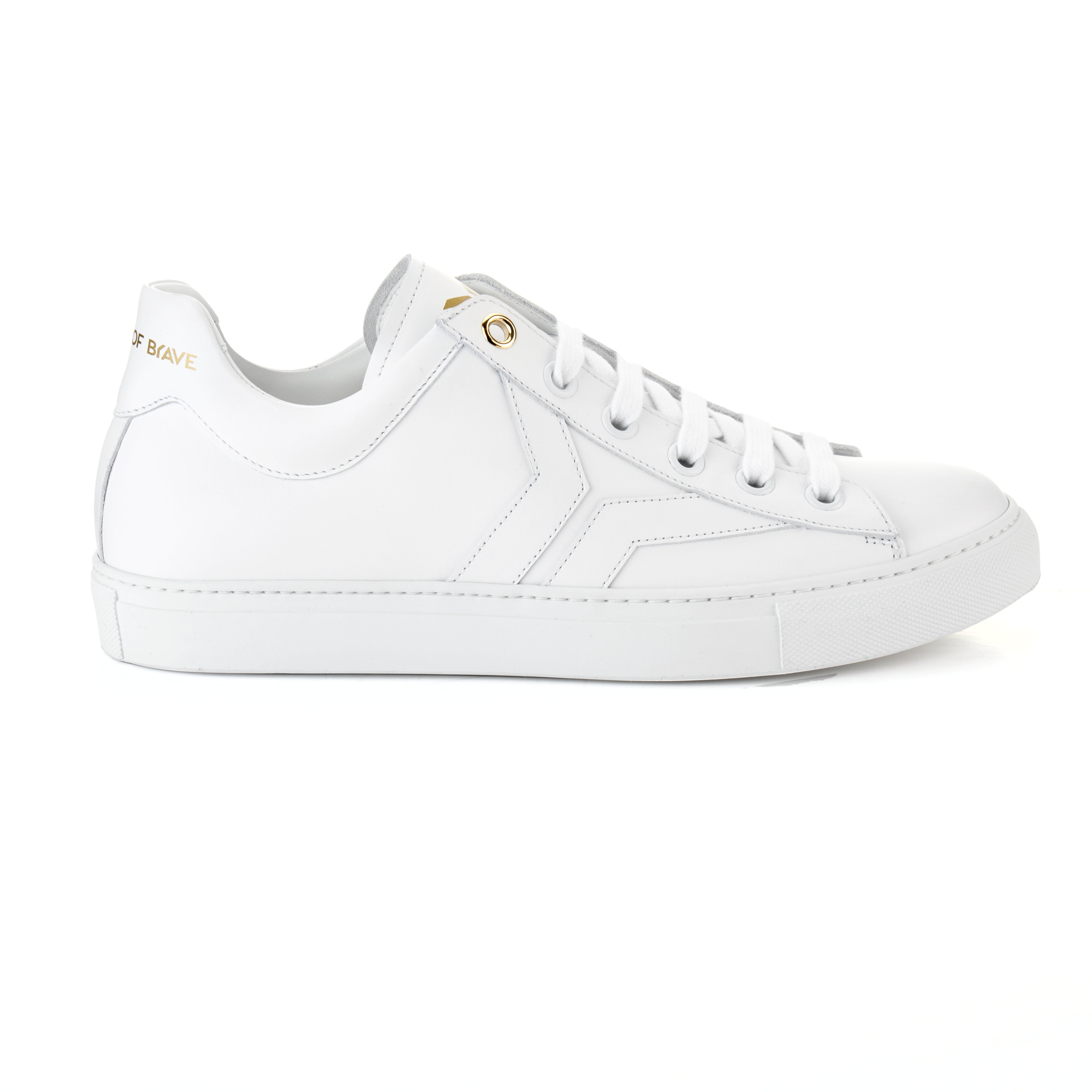 Courage Mens Low Cut White Leather Sneaker| Culture of Brave 46 / White / Low