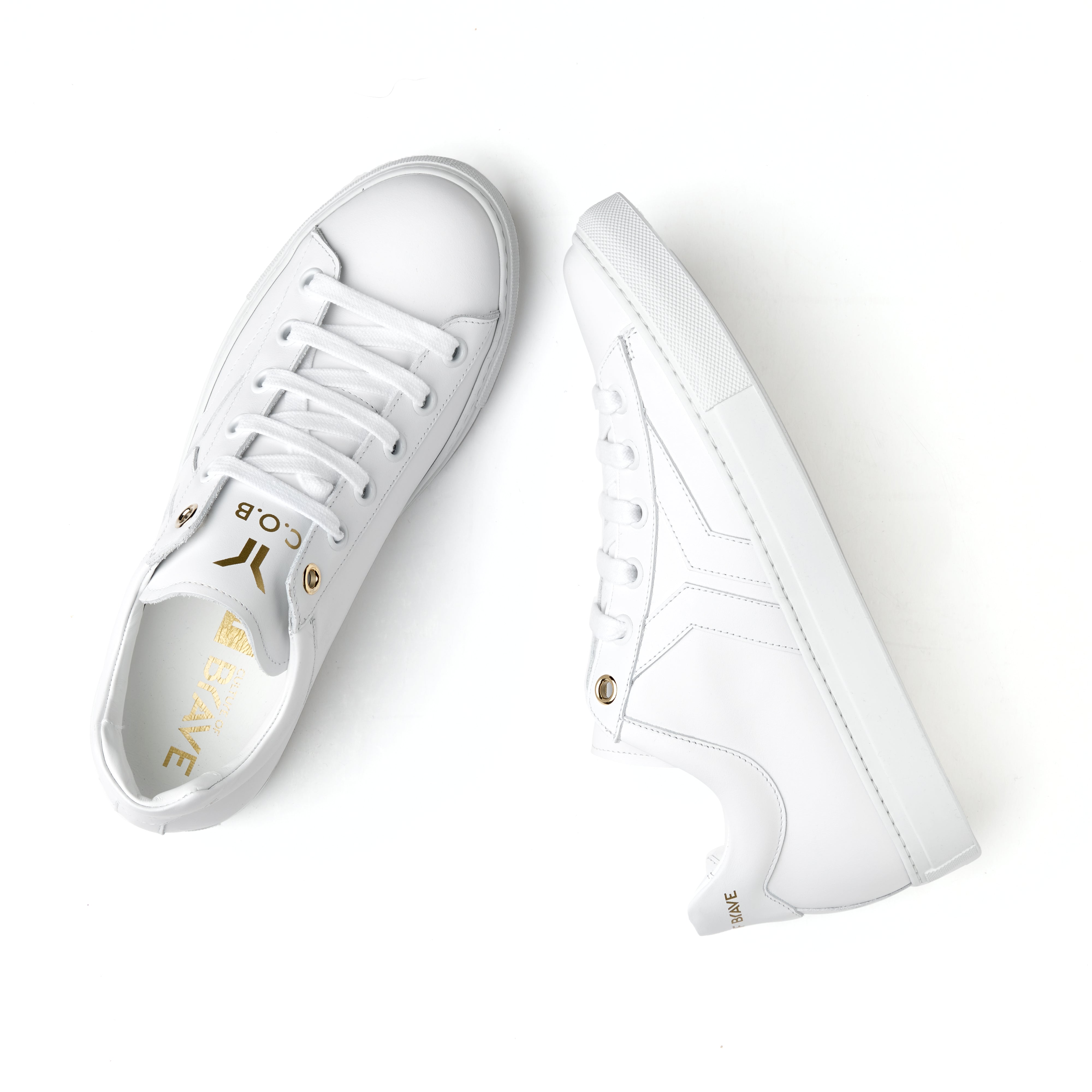 Courage S1 Men White leather white wing low cut