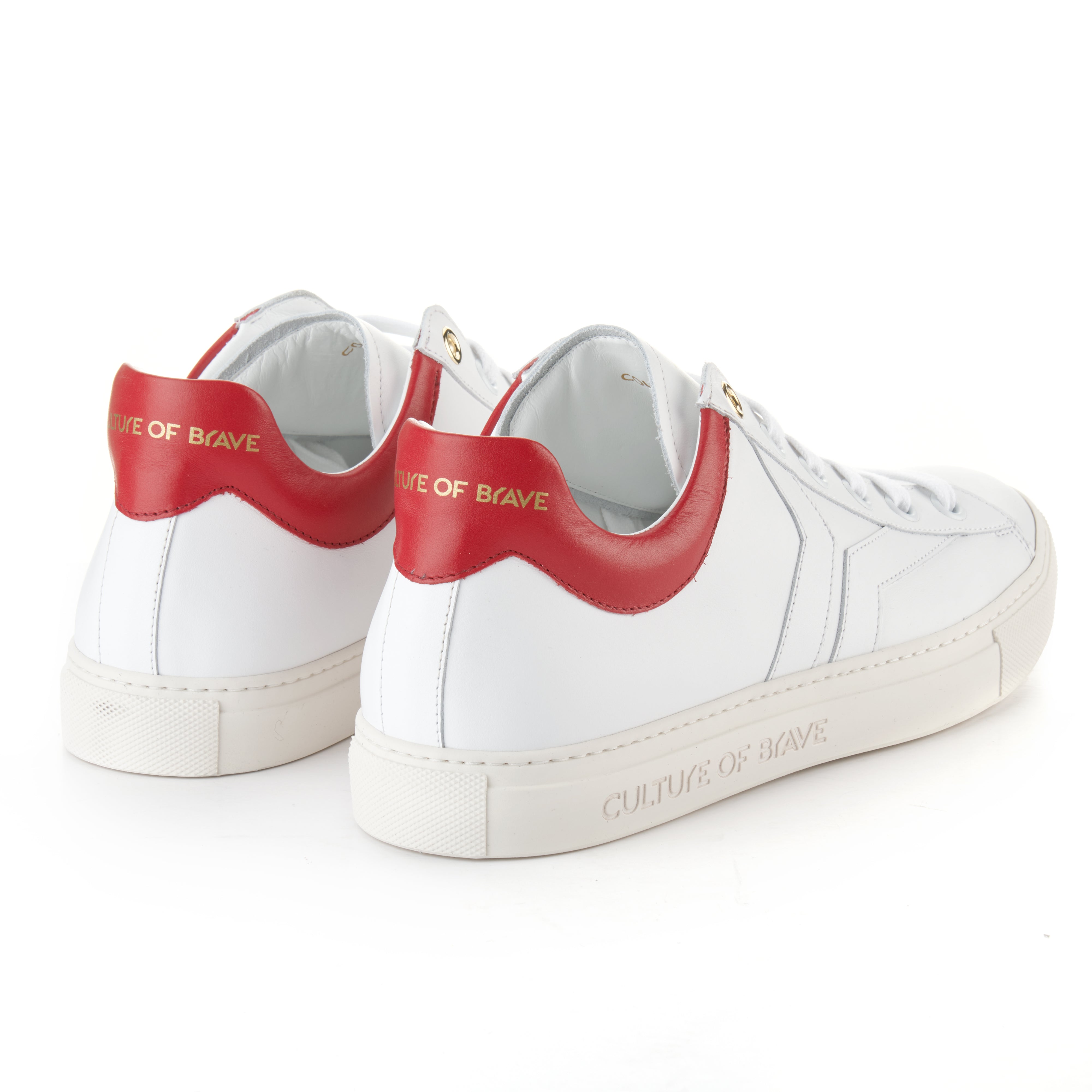 Courage S28 Women White leather red ankle low cut