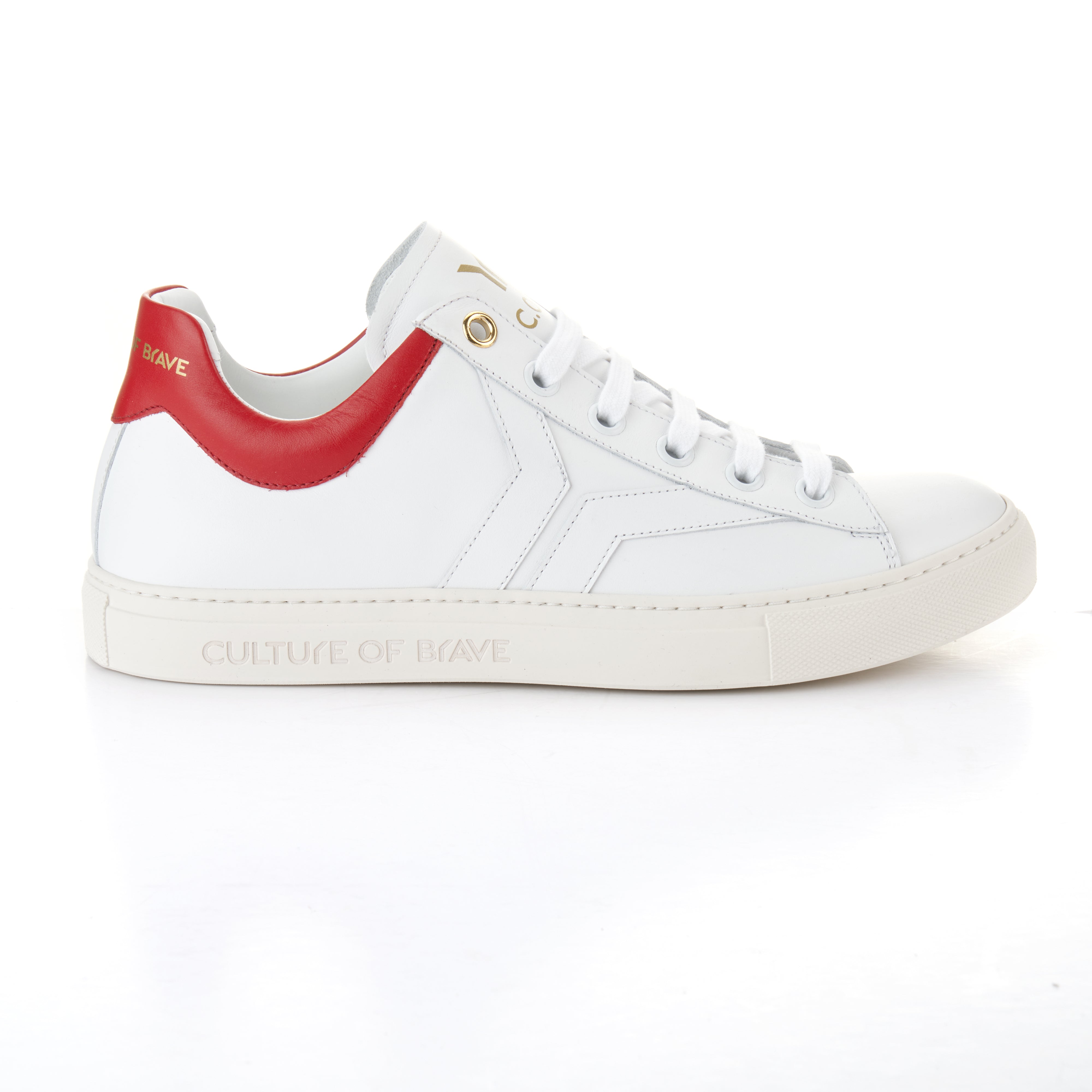 Courage S28 Men White leather red ankle low cut
