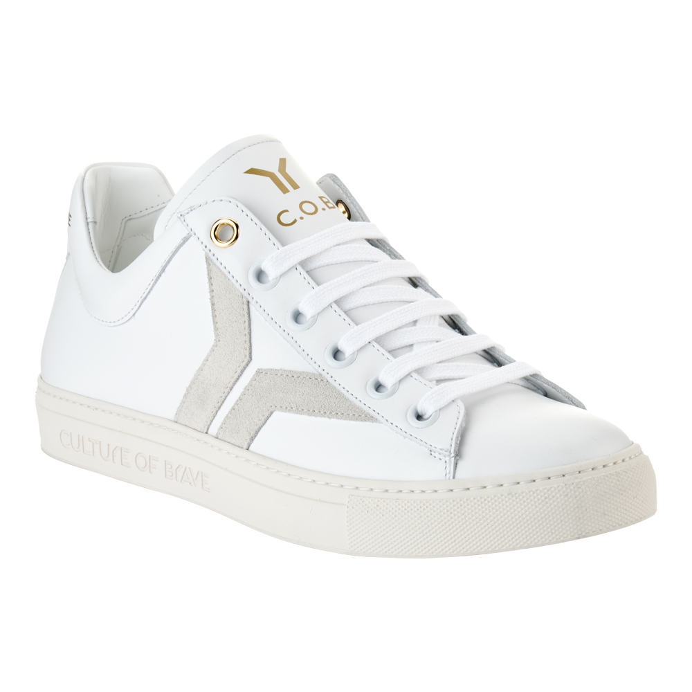 Courage S31 Women White leather offwhite wing low cut