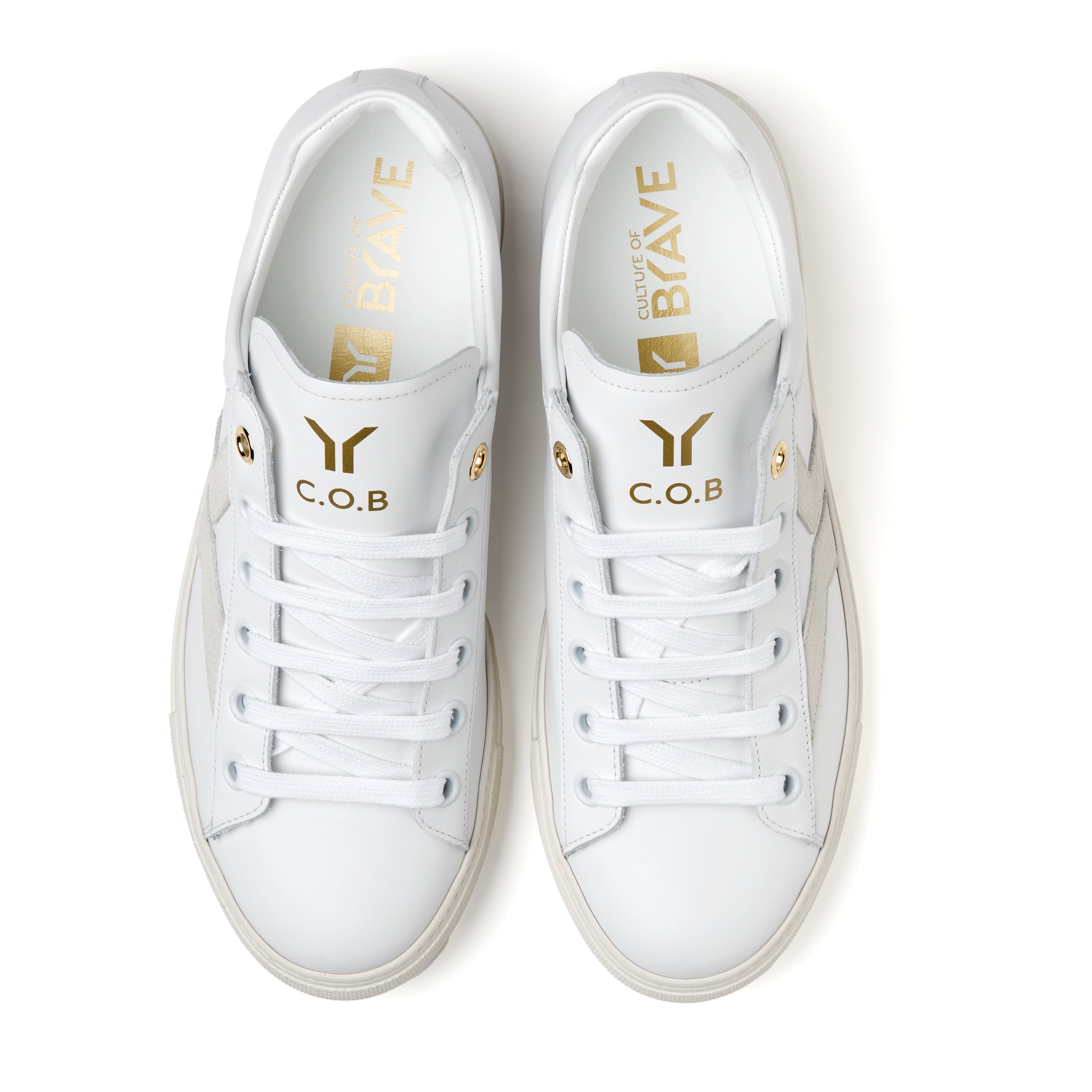 Courage S31 Men White leather offwhite wing low cut