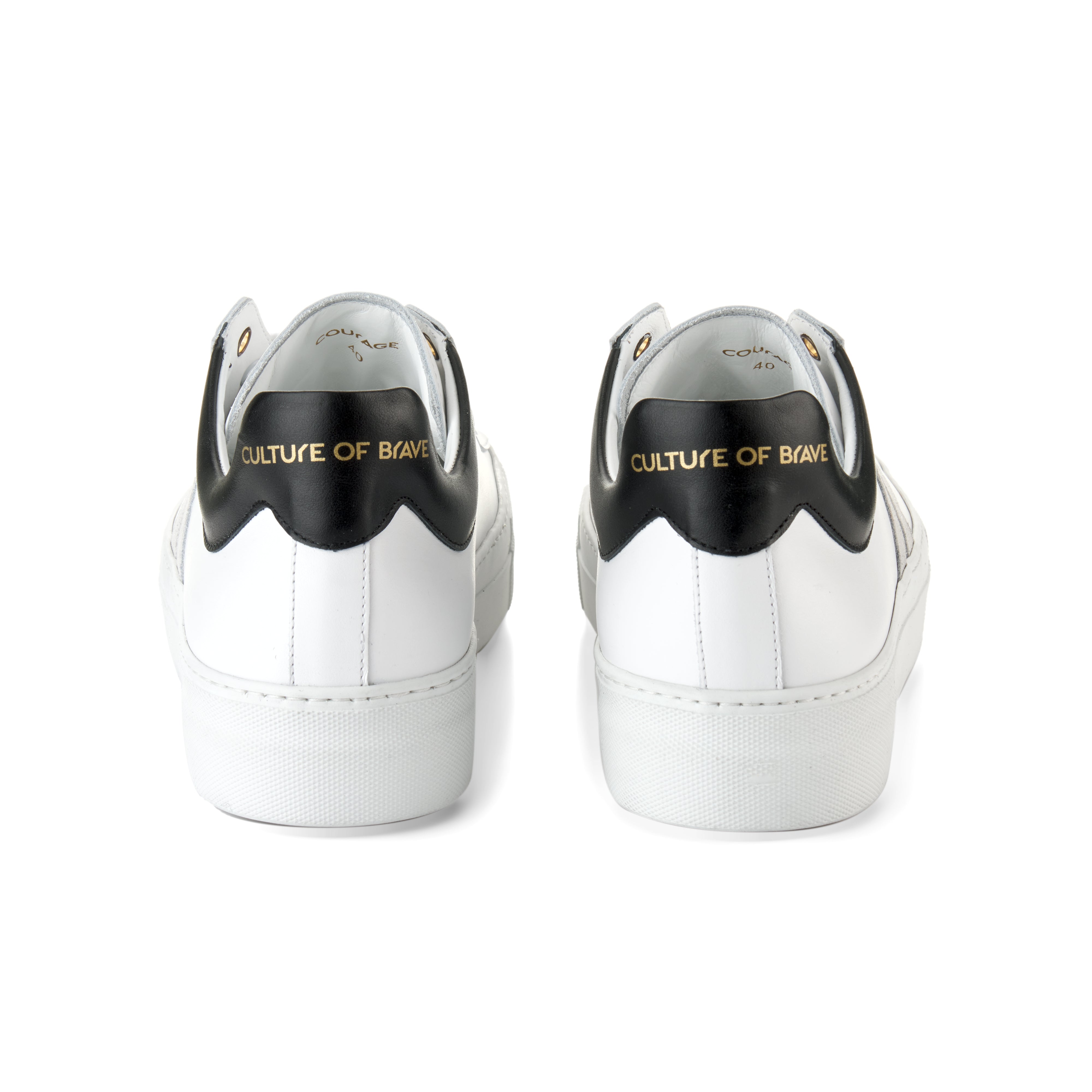 Courage Womens Low Cut White Leather Sneaker| Culture of Brave