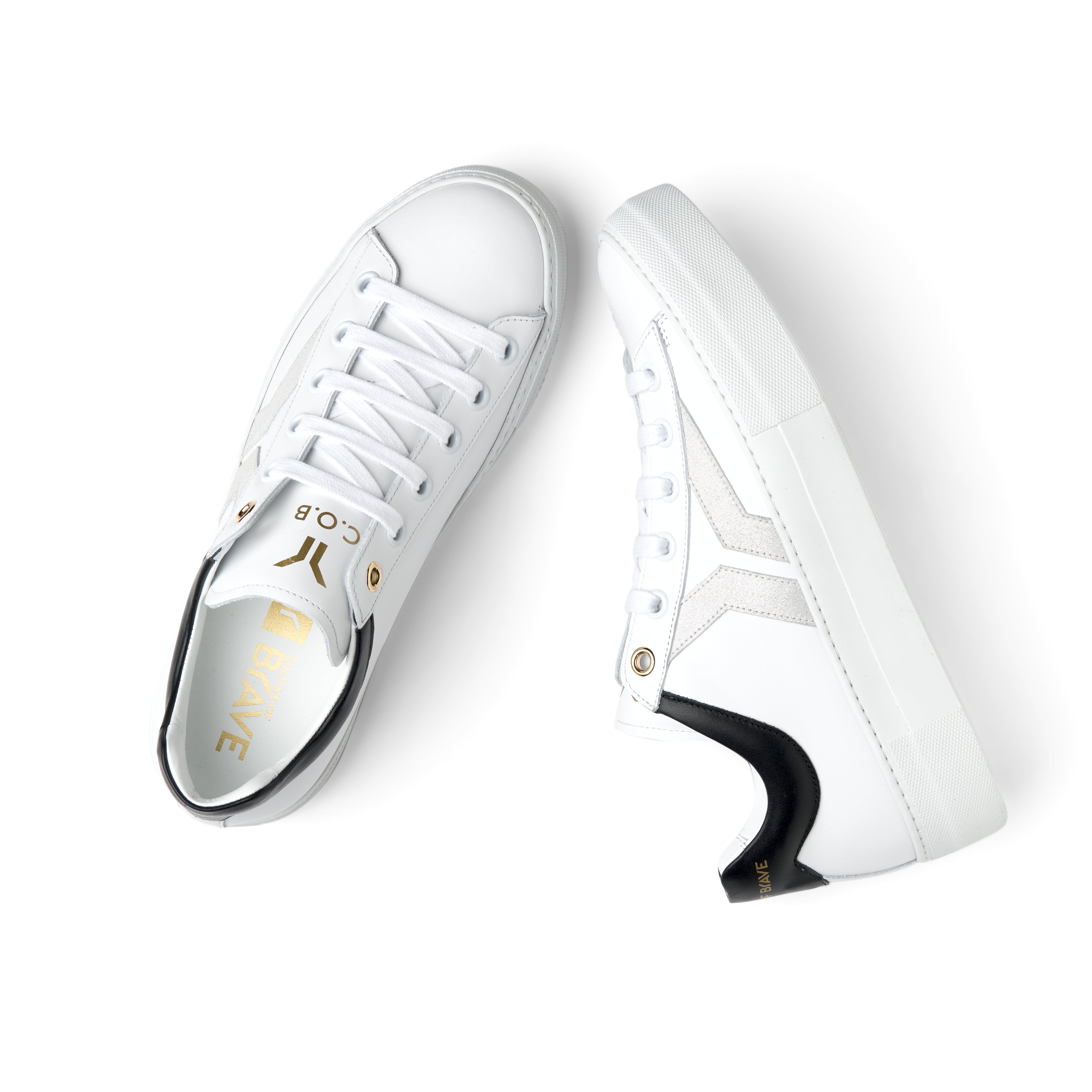 Courage Womens Low Cut White Leather Sneaker| Culture of Brave