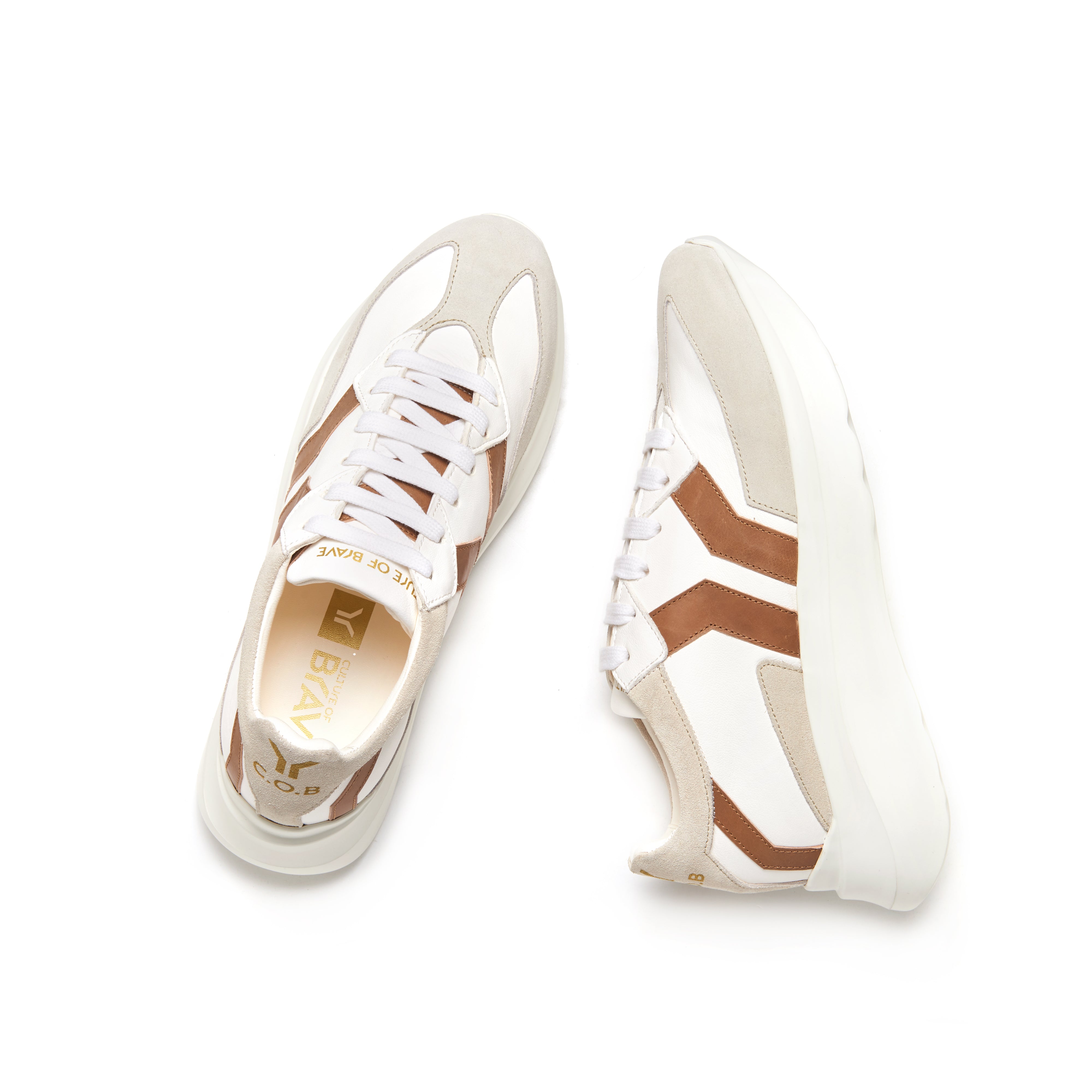 Free Soul_4 Men White leather cuoio wing low cut