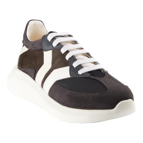 Free Soul_5 Women Charcoal leather white wing low cut
