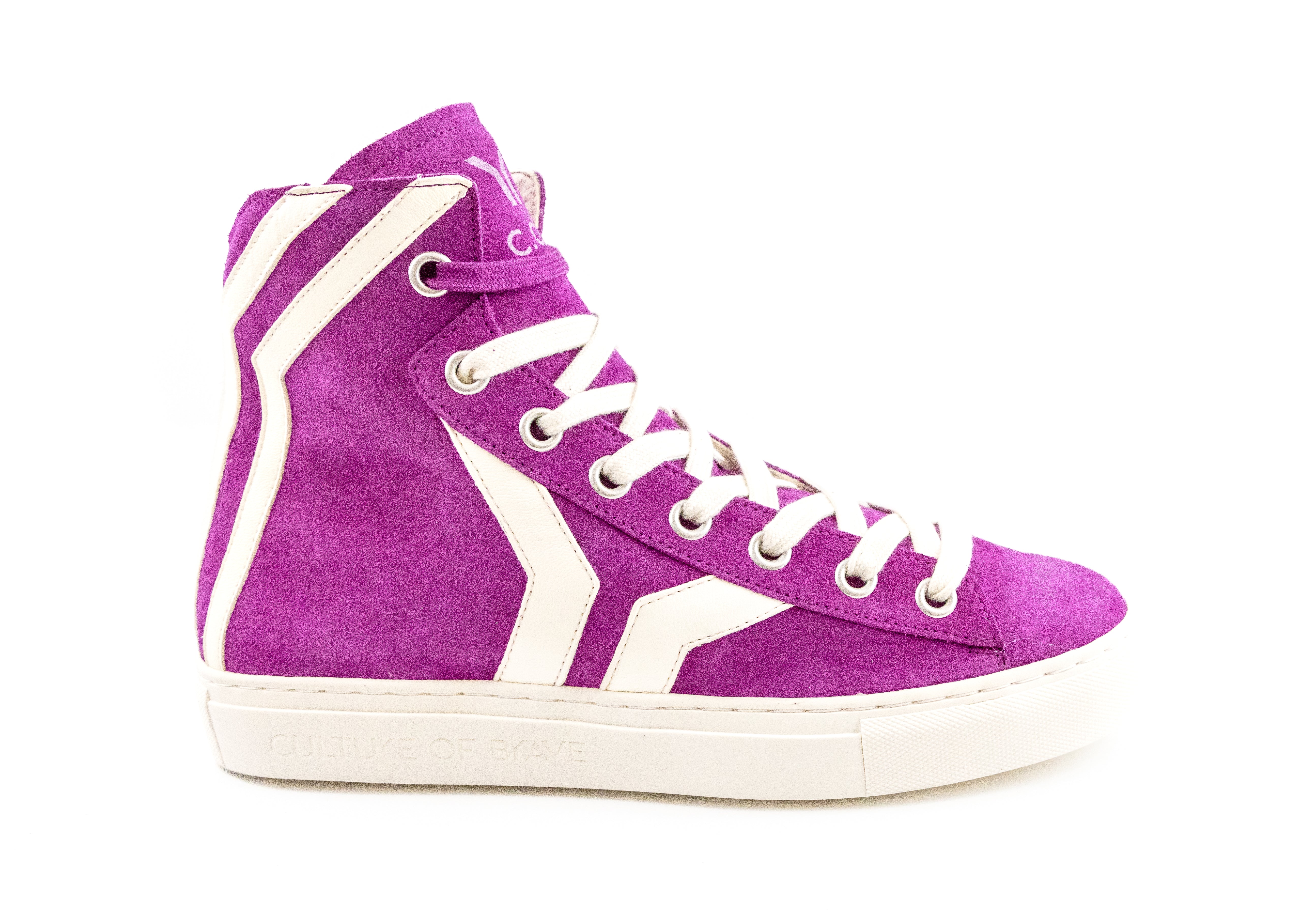 Resilient V10 Women Magenta suede leather white wing mid cut