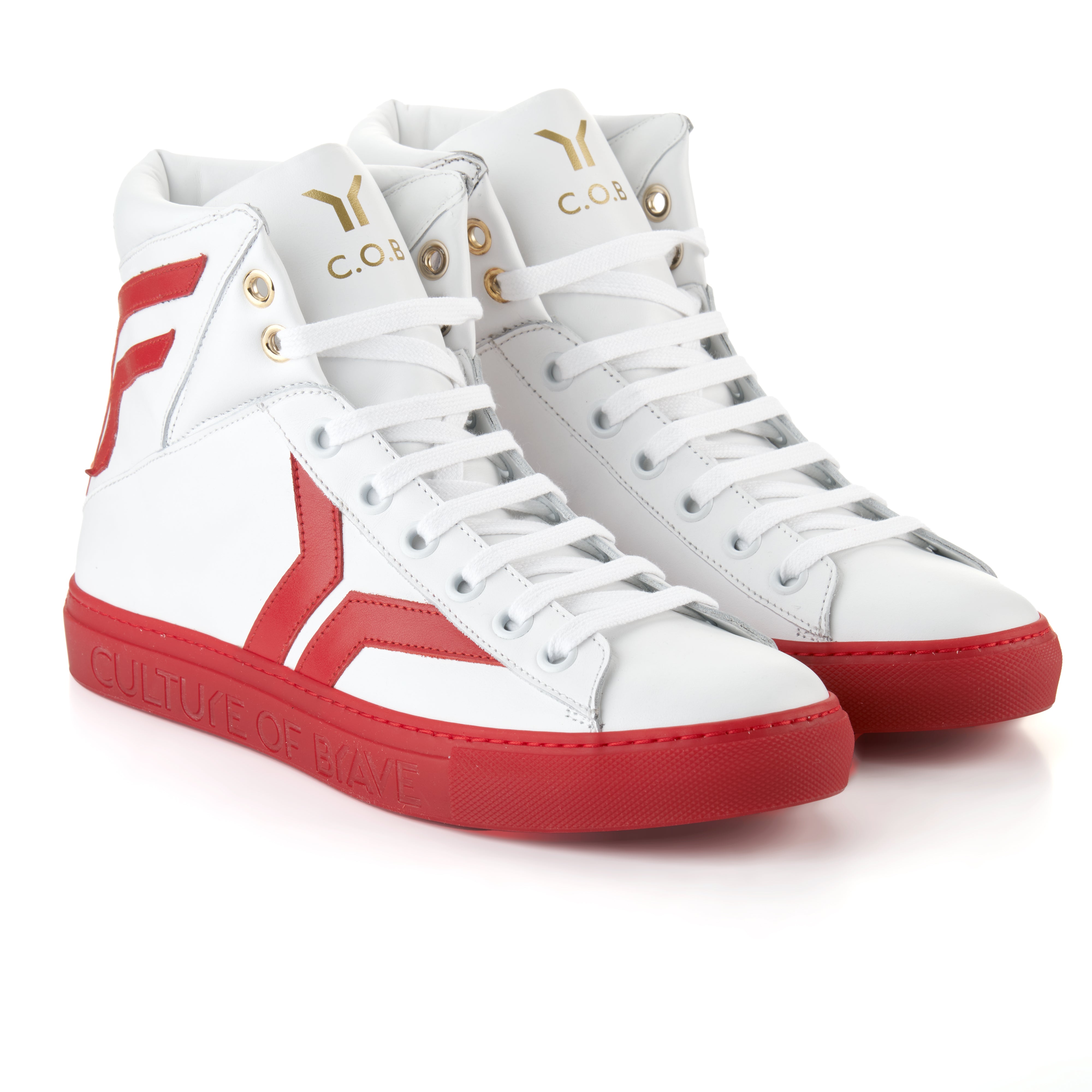 Prepared to Risk 23B Women White leather red wing red sole high cut