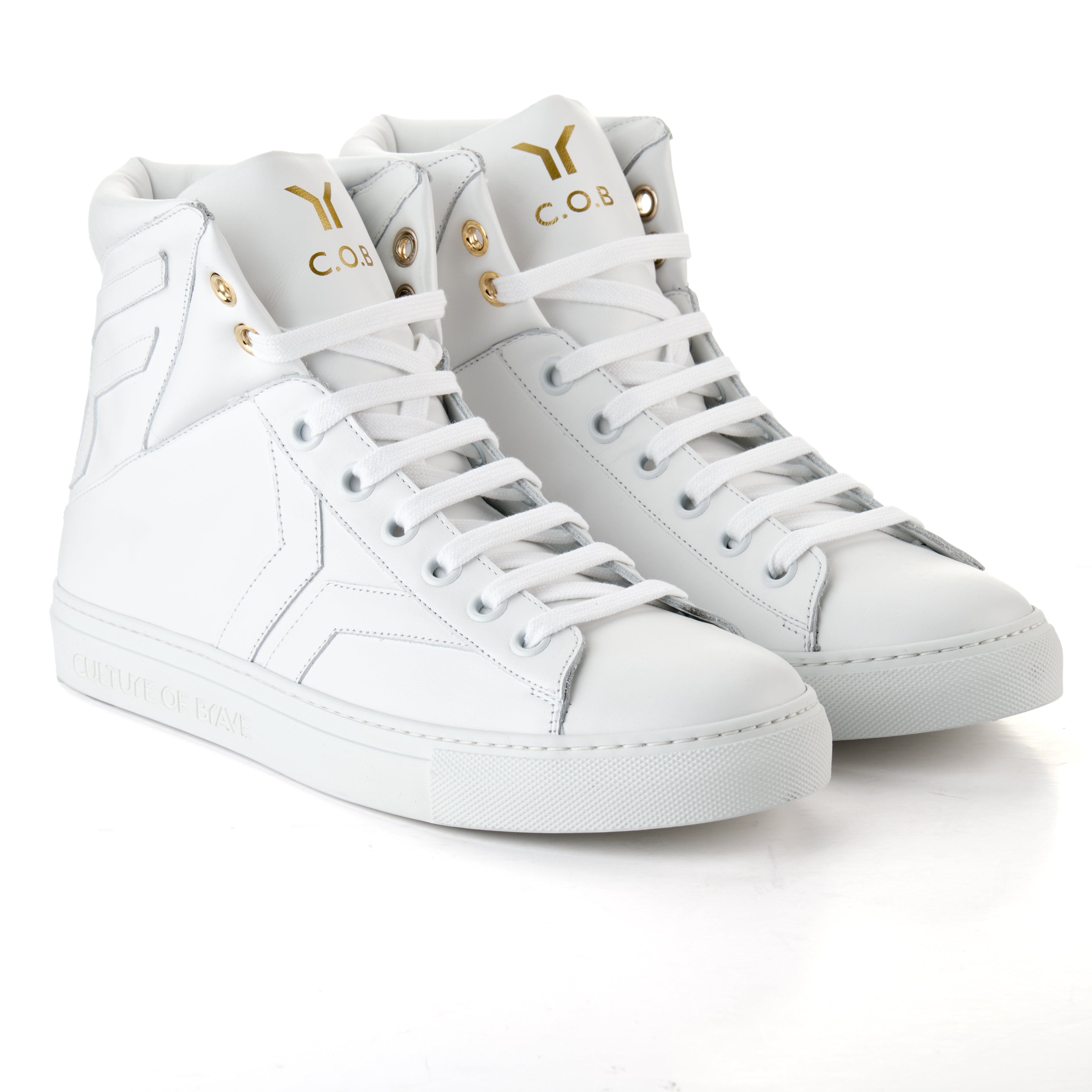 Prepared to Risk S20 Men White leather white wing high cut