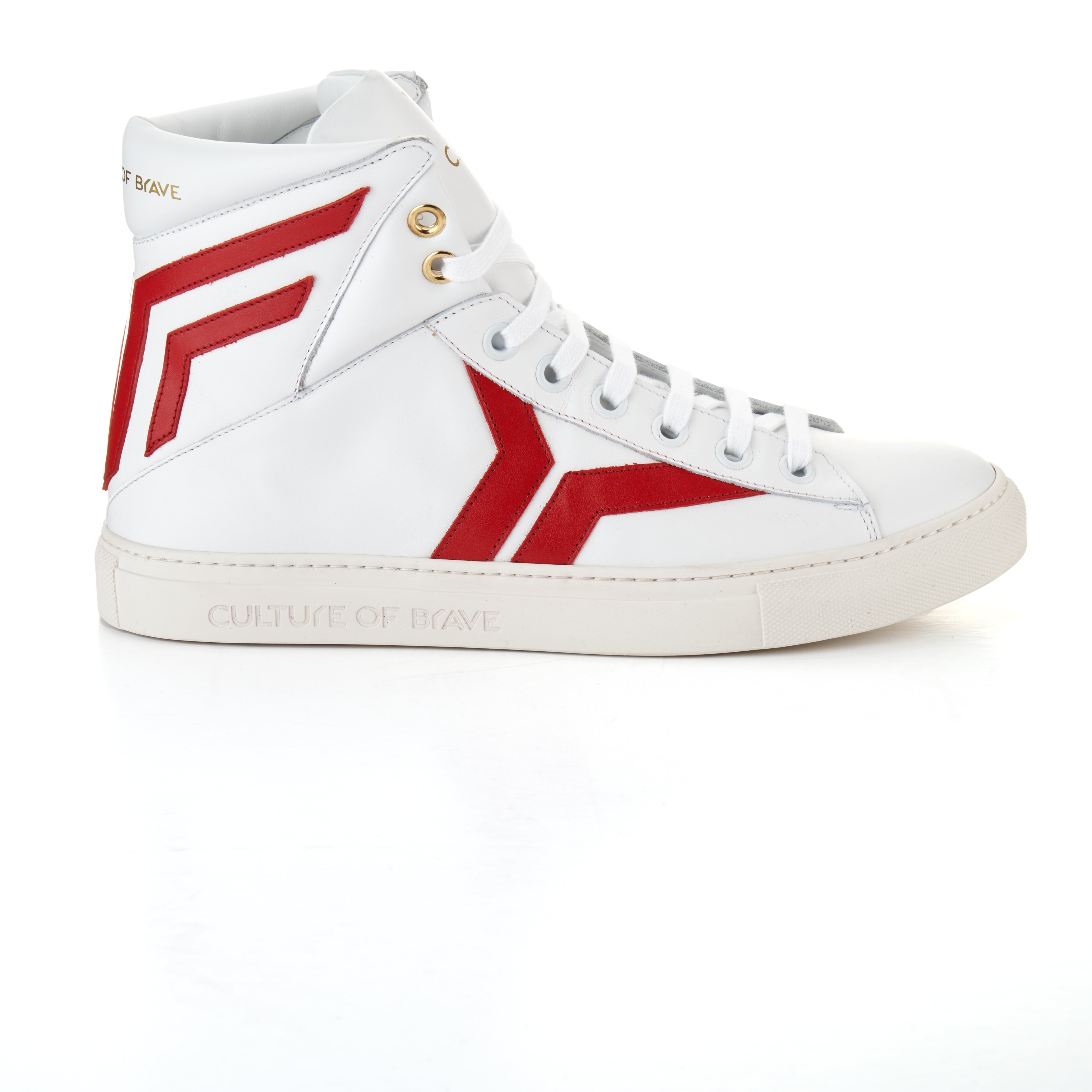 Prepared to Risk S23 Men White leather red wing high cut