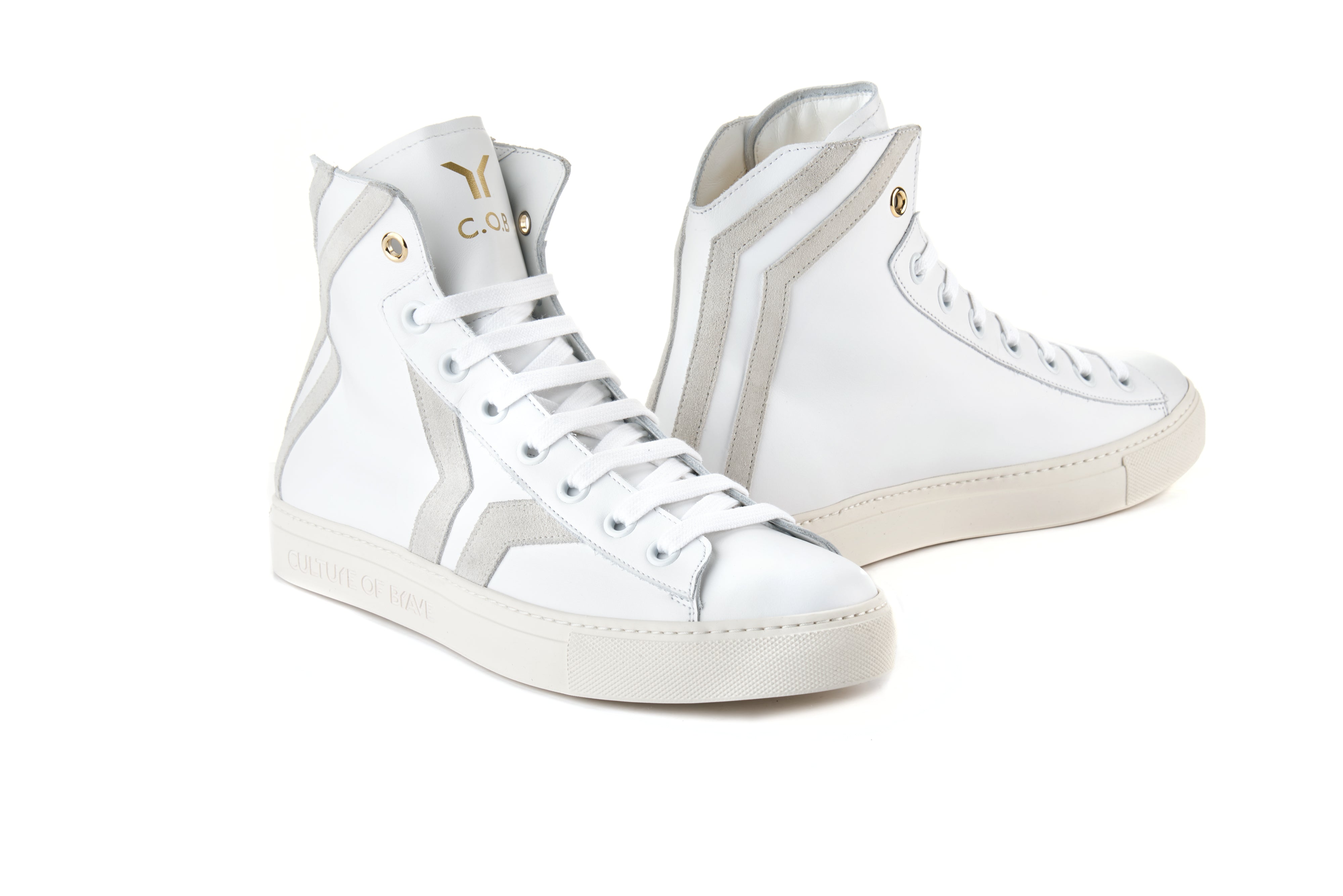 Resilient S17 Women White leather offwhite wing mid cut