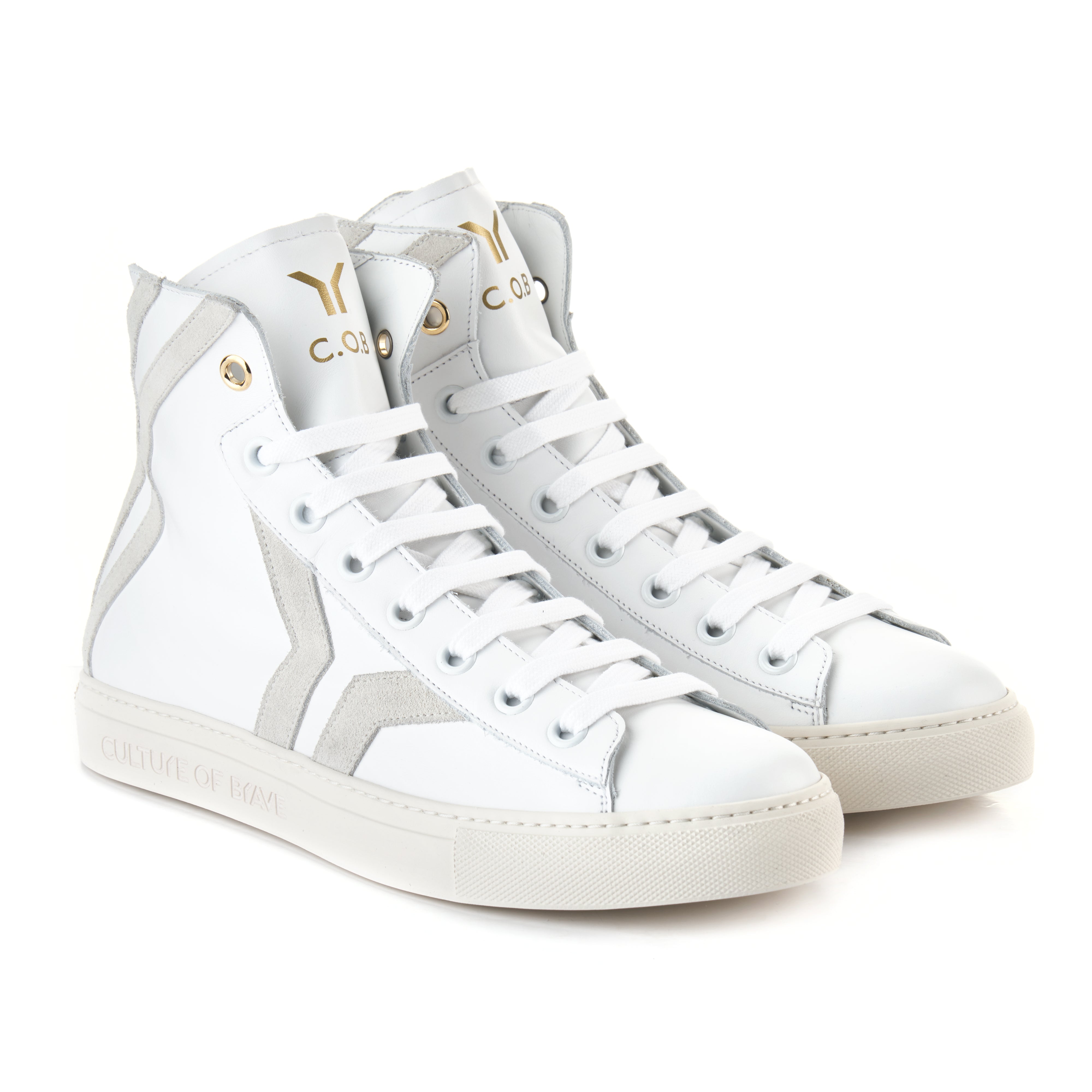 Resilient S17 Women White leather offwhite wing mid cut